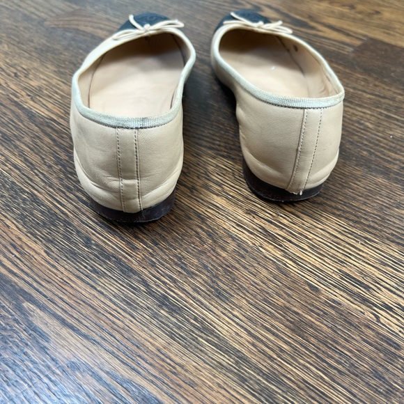 Tan and Black Chanel Ballet Flats - Picture 4 of 9